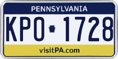PA license plate KPO1728