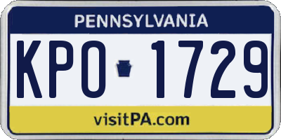 PA license plate KPO1729