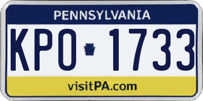 PA license plate KPO1733