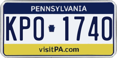 PA license plate KPO1740