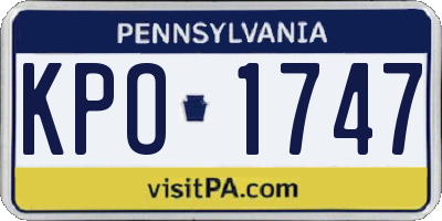 PA license plate KPO1747