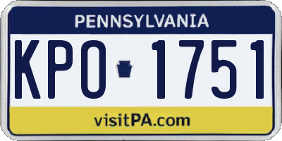 PA license plate KPO1751