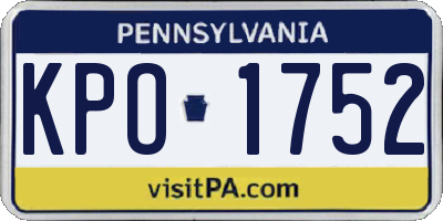 PA license plate KPO1752