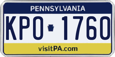 PA license plate KPO1760