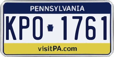 PA license plate KPO1761