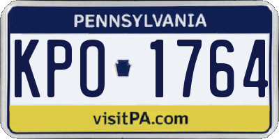 PA license plate KPO1764