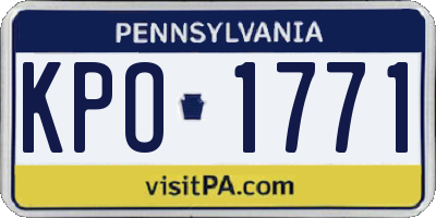 PA license plate KPO1771