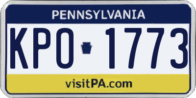 PA license plate KPO1773