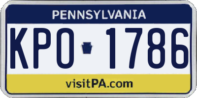 PA license plate KPO1786