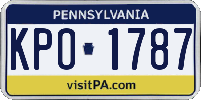 PA license plate KPO1787