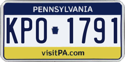 PA license plate KPO1791