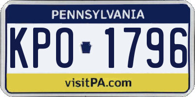 PA license plate KPO1796