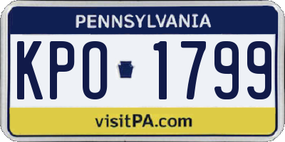 PA license plate KPO1799