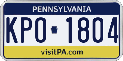 PA license plate KPO1804