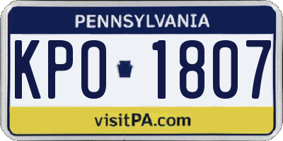 PA license plate KPO1807