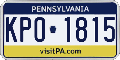 PA license plate KPO1815