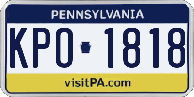 PA license plate KPO1818