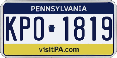PA license plate KPO1819