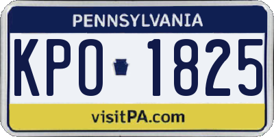 PA license plate KPO1825
