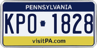 PA license plate KPO1828