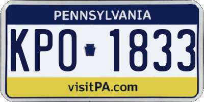 PA license plate KPO1833