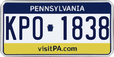 PA license plate KPO1838