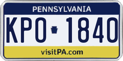 PA license plate KPO1840