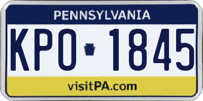 PA license plate KPO1845