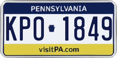 PA license plate KPO1849