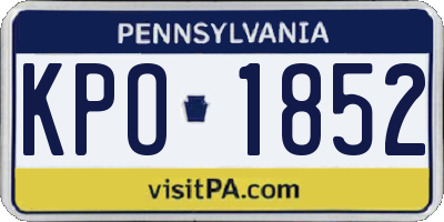 PA license plate KPO1852