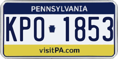 PA license plate KPO1853