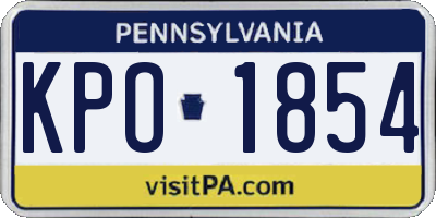 PA license plate KPO1854