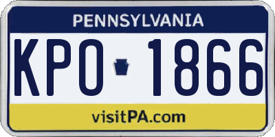 PA license plate KPO1866