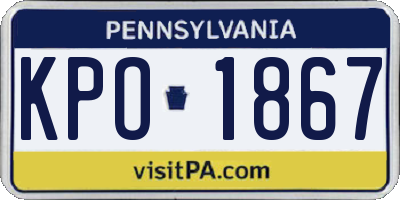 PA license plate KPO1867