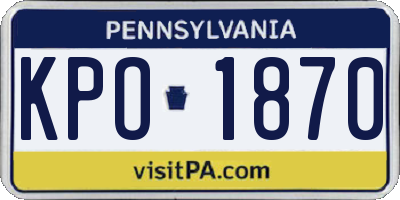 PA license plate KPO1870