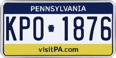 PA license plate KPO1876