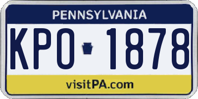 PA license plate KPO1878