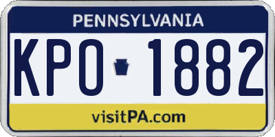 PA license plate KPO1882