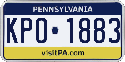 PA license plate KPO1883