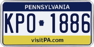 PA license plate KPO1886