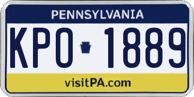 PA license plate KPO1889