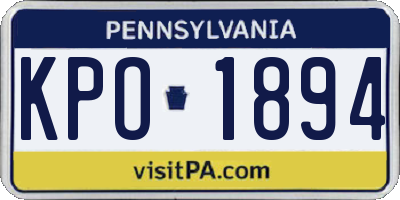 PA license plate KPO1894