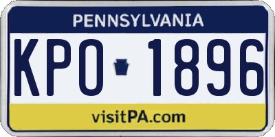 PA license plate KPO1896