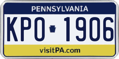 PA license plate KPO1906