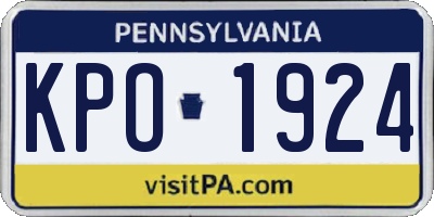 PA license plate KPO1924
