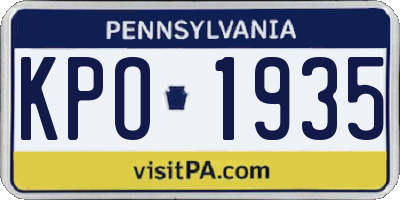PA license plate KPO1935