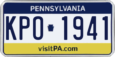 PA license plate KPO1941