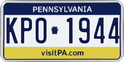 PA license plate KPO1944