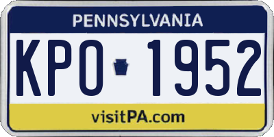 PA license plate KPO1952