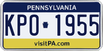 PA license plate KPO1955